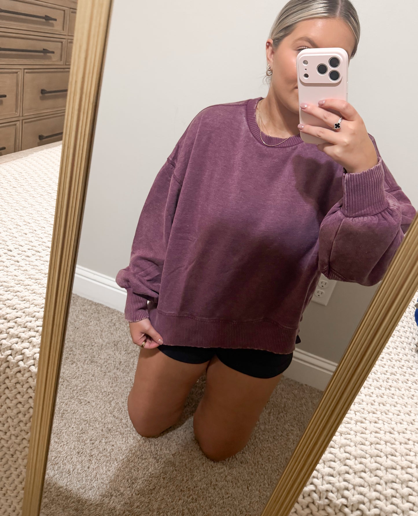 berry cropped pullover