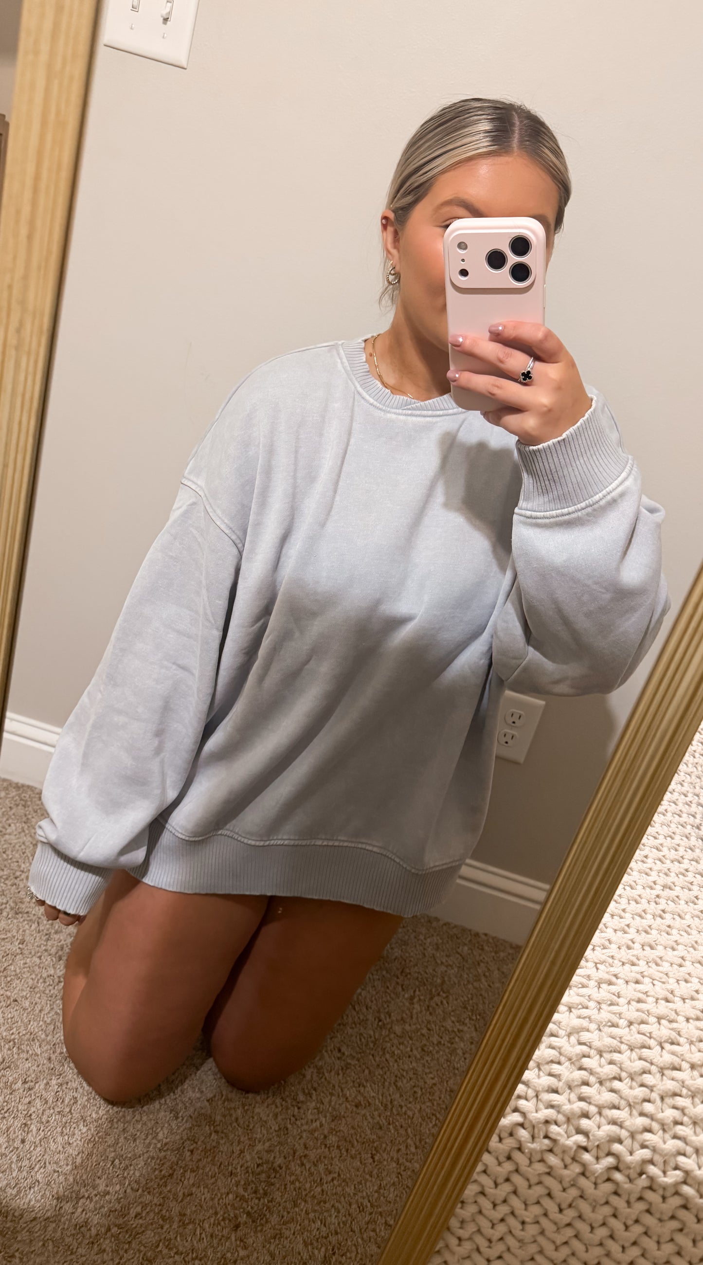 ice blue oversized pullover